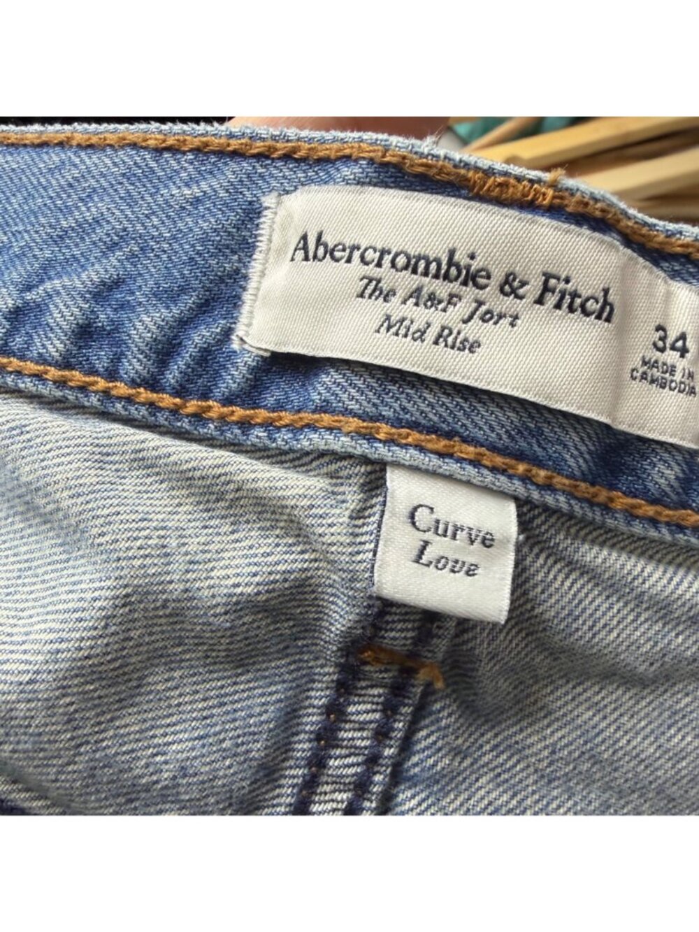 ABERCROMBIE & FITCH mid rise denim jort shorts size 34 - Picture 5 of 8